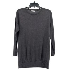 Cherish Women’s Charcoal Dolman Long Sleeve Oversized Pocket Tunic Top Small